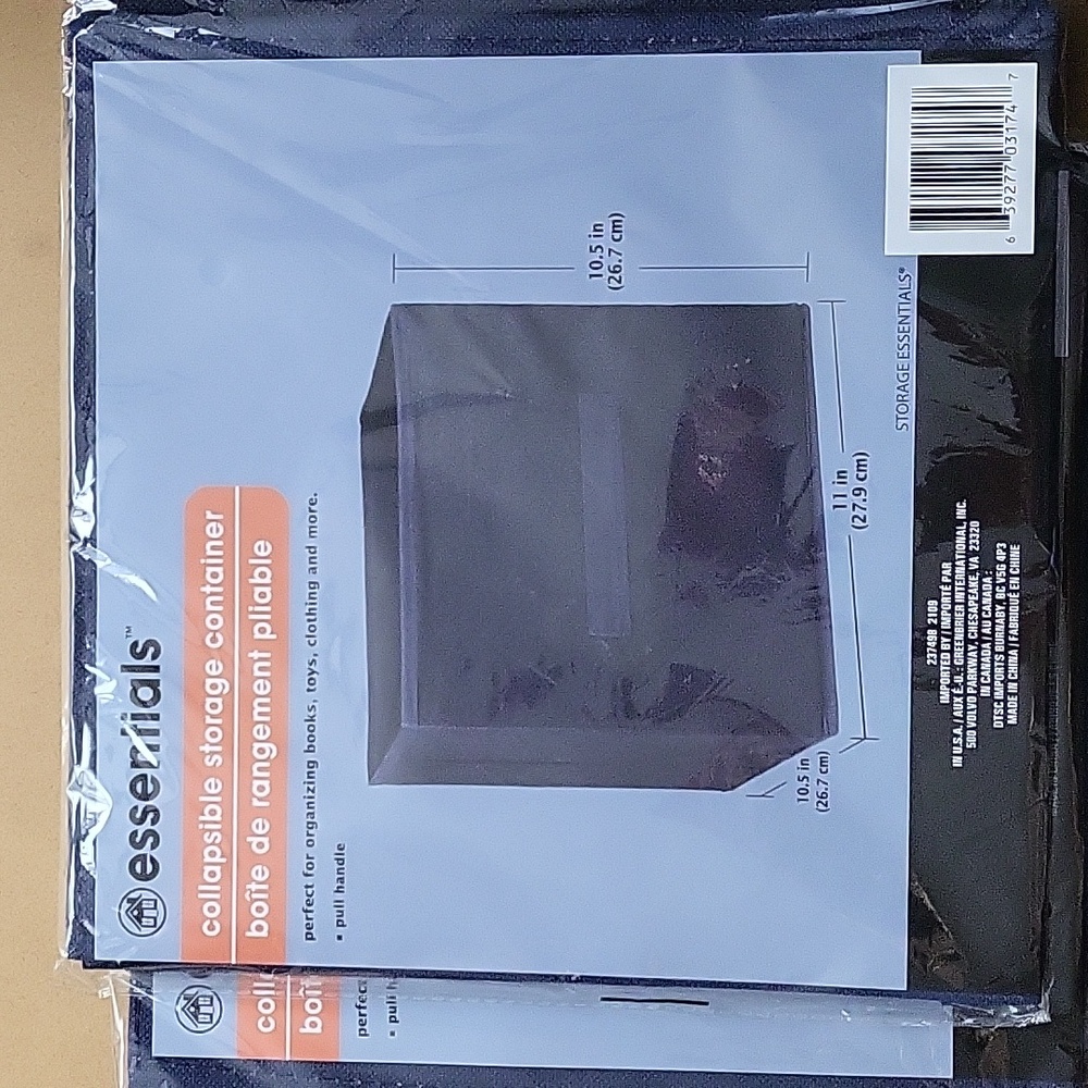 2 storage containers collapsible bins boxes